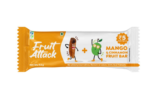 Fruit Attack - Mango Cinnamon Fruit Bars - Pack of 10